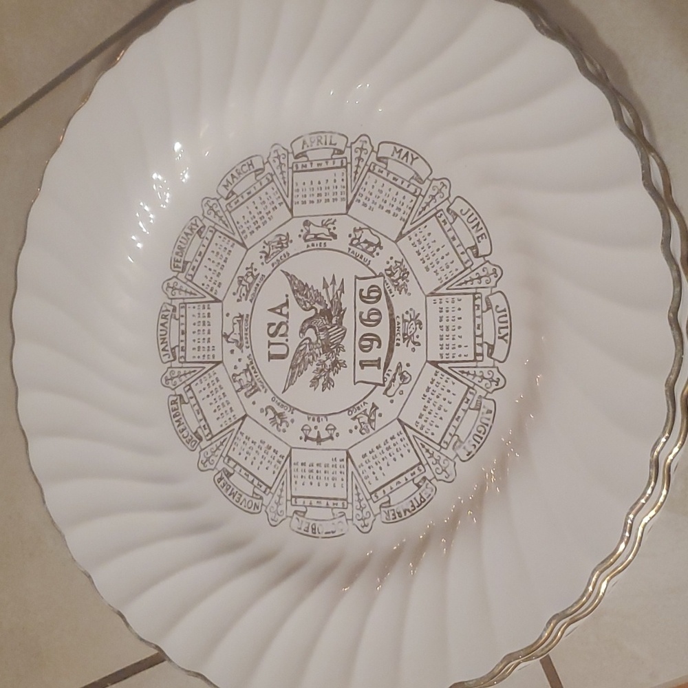 Sheffield Bone White China Collector's Calender 10in Plate